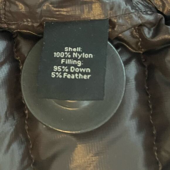 Coatology Brown Packable Puffer Jacket Medium Brown 95% Down Double Breasted - Picture 4 of 12